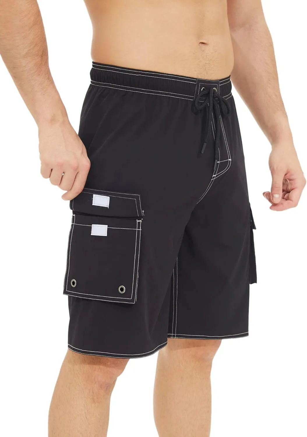 Mens Long Board Shorts Compression Liner 10 Inch Inseam Beachwear