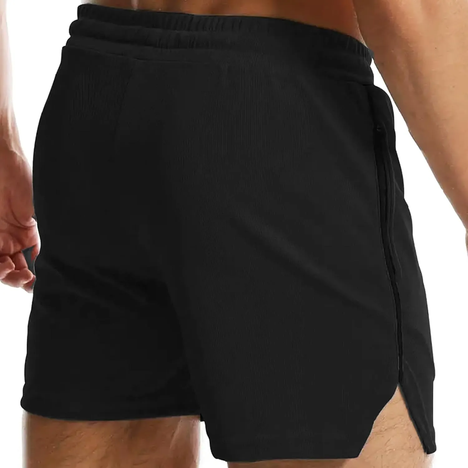 Mens Running Shorts Quick Dry Gym Athletic Workout Shorts Sports Split Bottoms for Men with Pockets