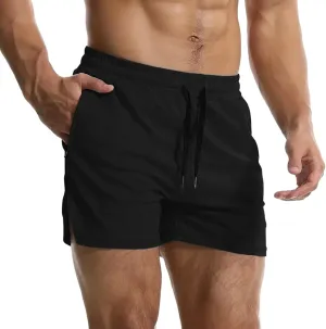 Mens Running Shorts Quick Dry Gym Athletic Workout Shorts Sports Split Bottoms for Men with Pockets
