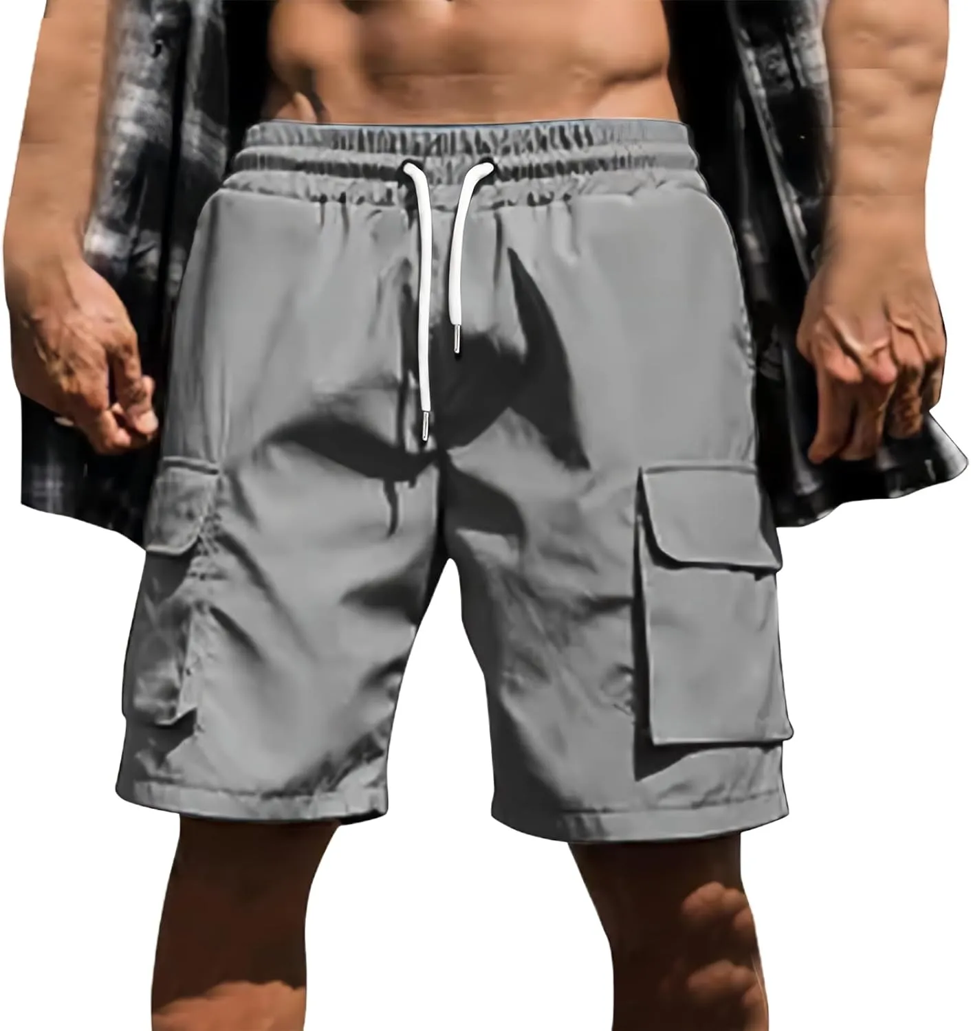 Mens Running Shorts Quick Dry Gym Athletic Workout Shorts Sports Split Bottoms for Men with Pockets