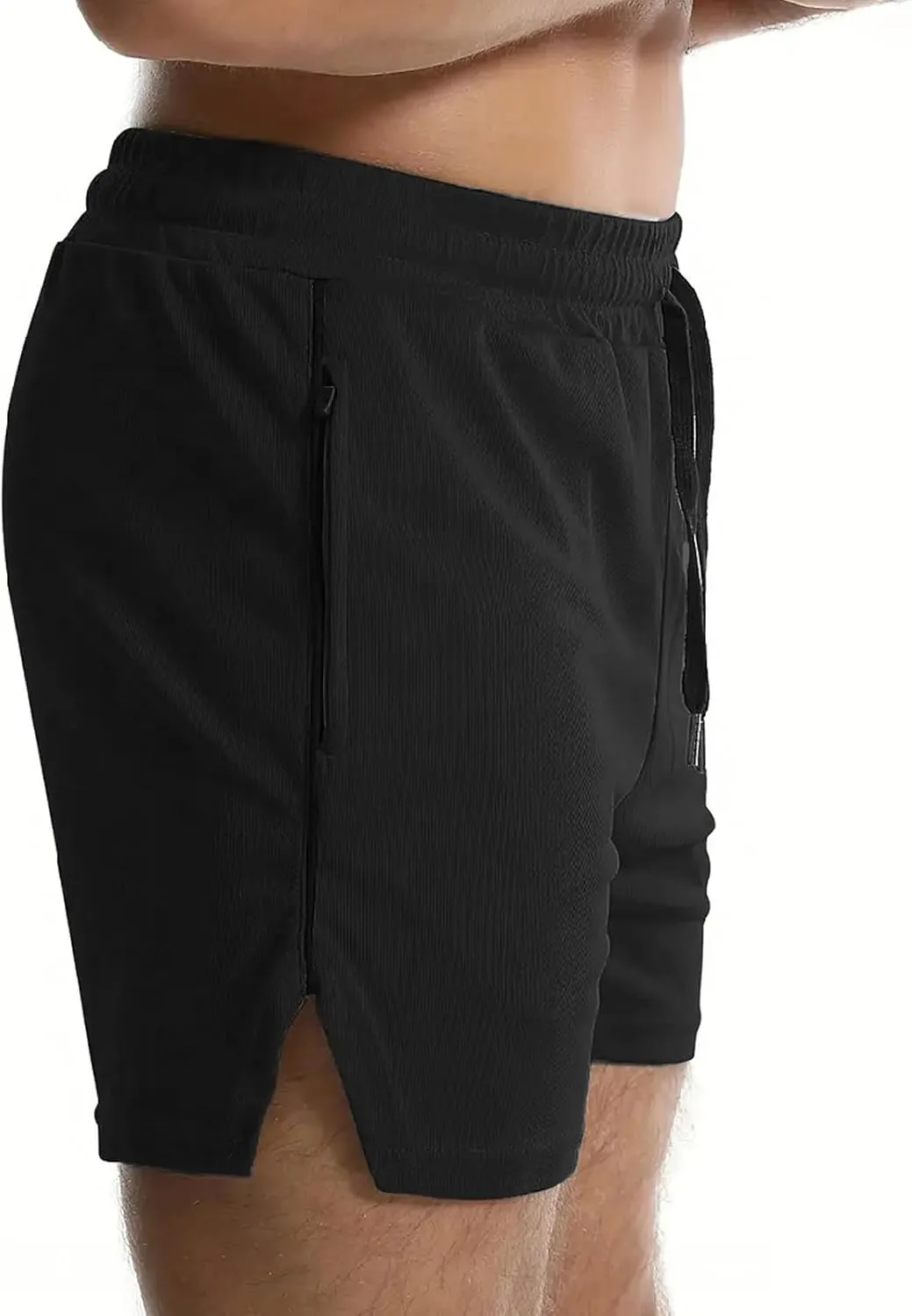 Mens Running Shorts Quick Dry Gym Athletic Workout Shorts Sports Split Bottoms for Men with Pockets