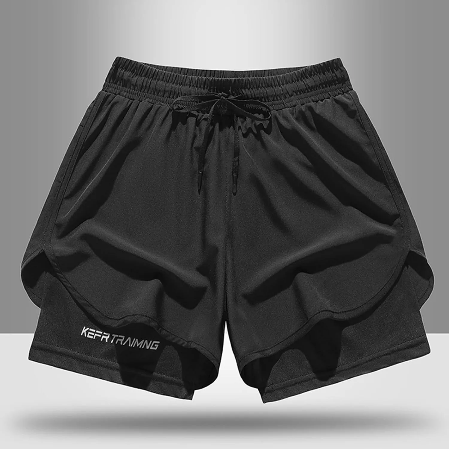 Mens Shorts 3 Inch with Lining Quick Dry Short Pants Colorblock Elastic Waist Sports Wear Mens Active Wear Athletic Gear