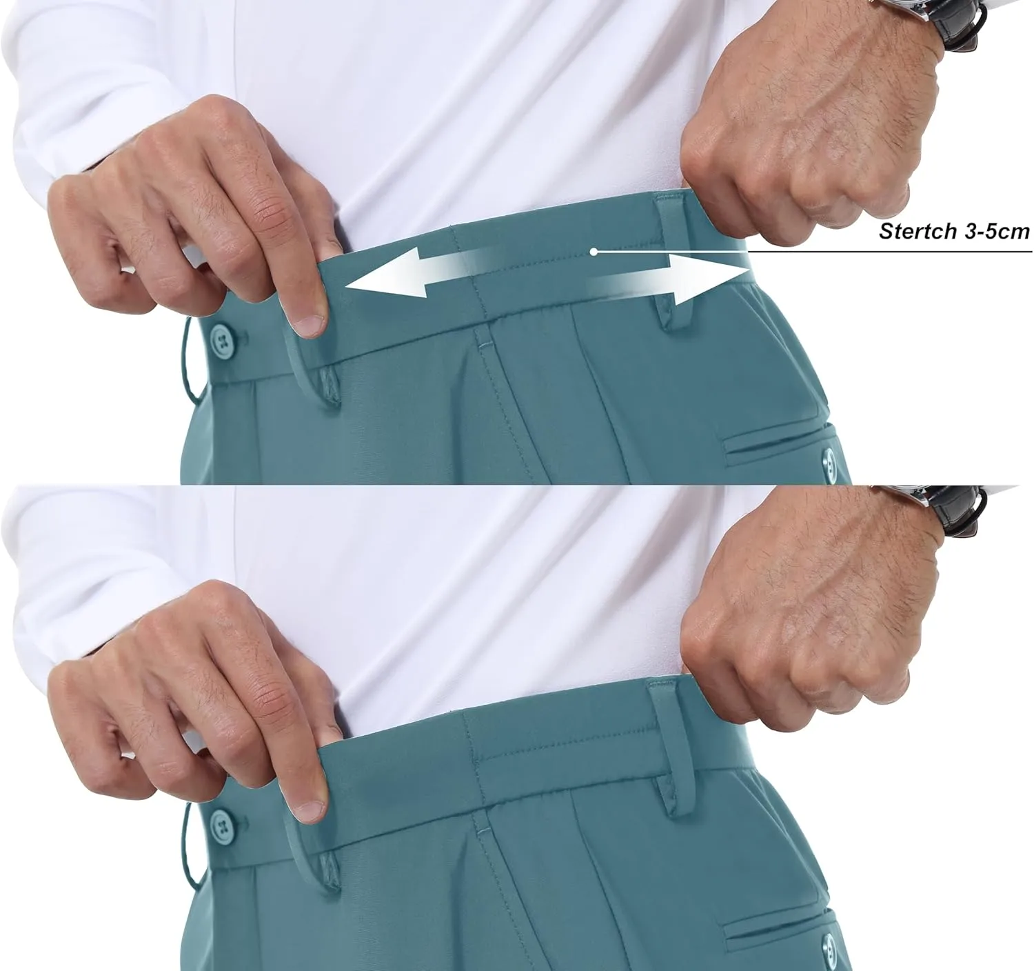 Mens Stretch Dress Pants Slim Fit Dress Pants for Men Expandable Waist Casual Dress Pants Athletic Golf Pants