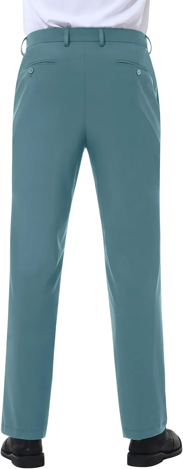 Mens Stretch Dress Pants Slim Fit Dress Pants for Men Expandable Waist Casual Dress Pants Athletic Golf Pants