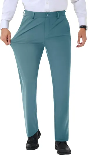 Mens Stretch Dress Pants Slim Fit Dress Pants for Men Expandable Waist Casual Dress Pants Athletic Golf Pants