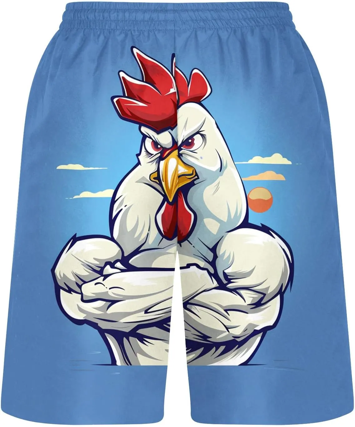 Mens Swimming Trunks Funny Print Summer Beach Shorts Big and Tall Novelty Quick Dry Holiday Hawaiian Bathing Suits