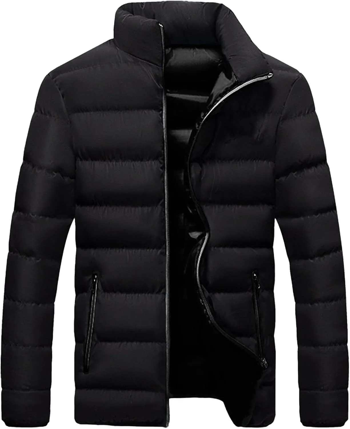 Men's Winter Down Coats Lightweight Warm Puffer Jacket Quilted Thicken Padded Coat Windproof Outerwear