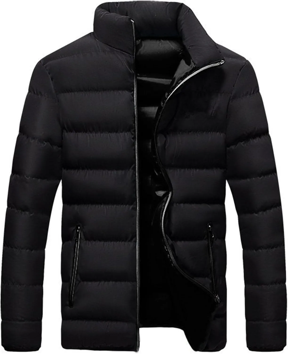 Men's Winter Down Coats Lightweight Warm Puffer Jacket Quilted Thicken Padded Coat Windproof Outerwear