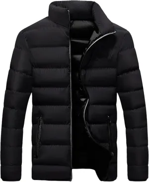 Men's Winter Down Coats Lightweight Warm Puffer Jacket Quilted Thicken Padded Coat Windproof Outerwear
