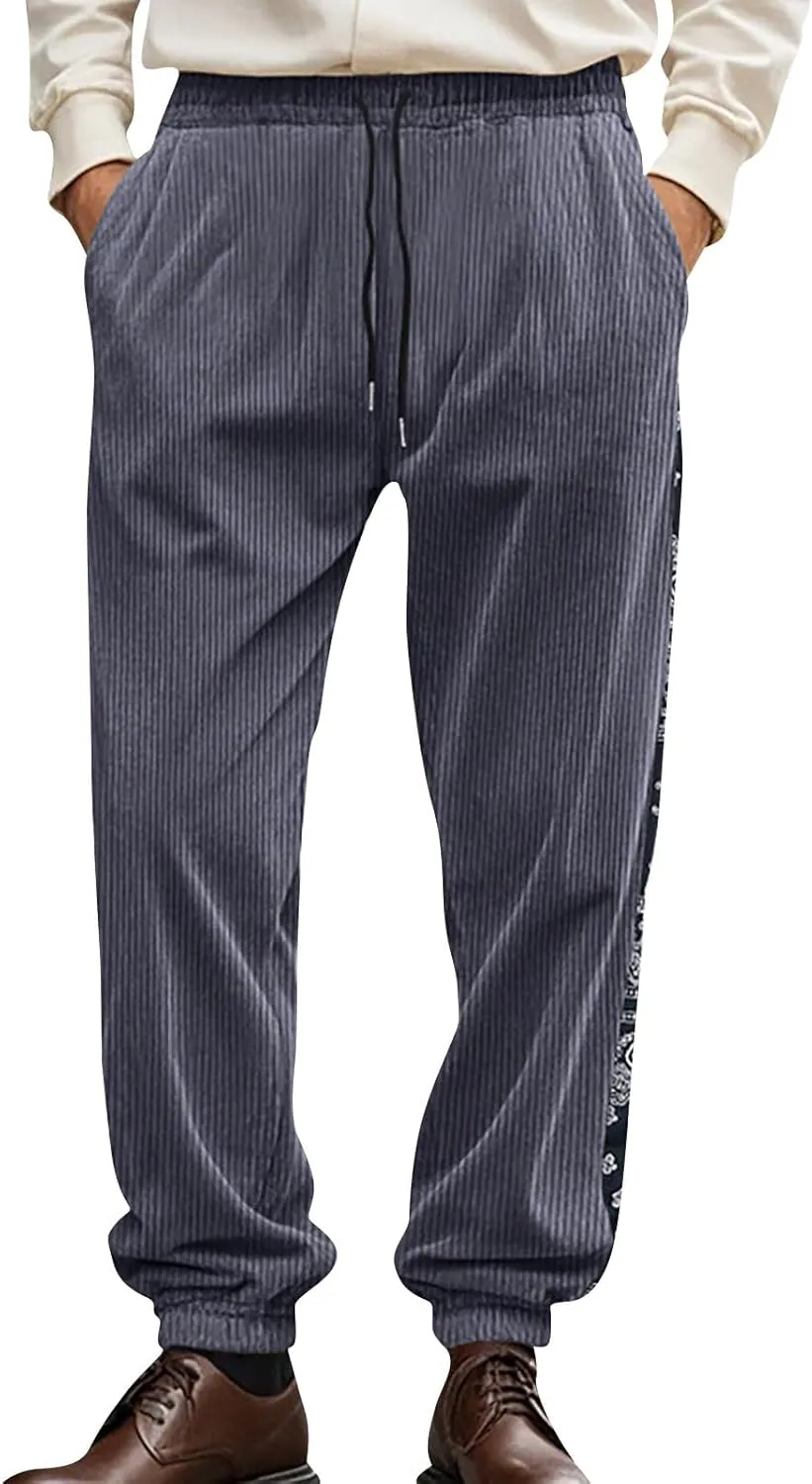 Mens Winter Fleece Sherpa Sweatpants Drawstring Thermal Athletic Pants Fashion Casual Trousers with Pockets