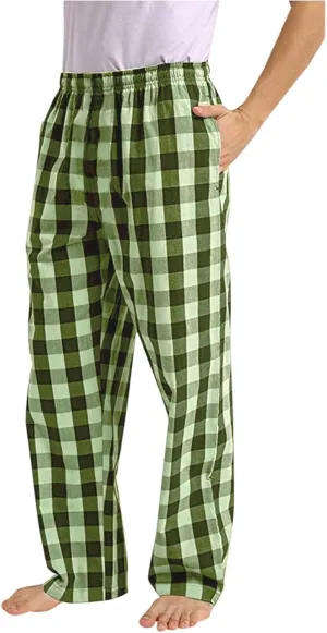 Mens Womens Plaid Pajama Pants Unisex Sleep Lounge Pants Soft PJ Bottoms Plaid Pajama Sweatpants with Pockets