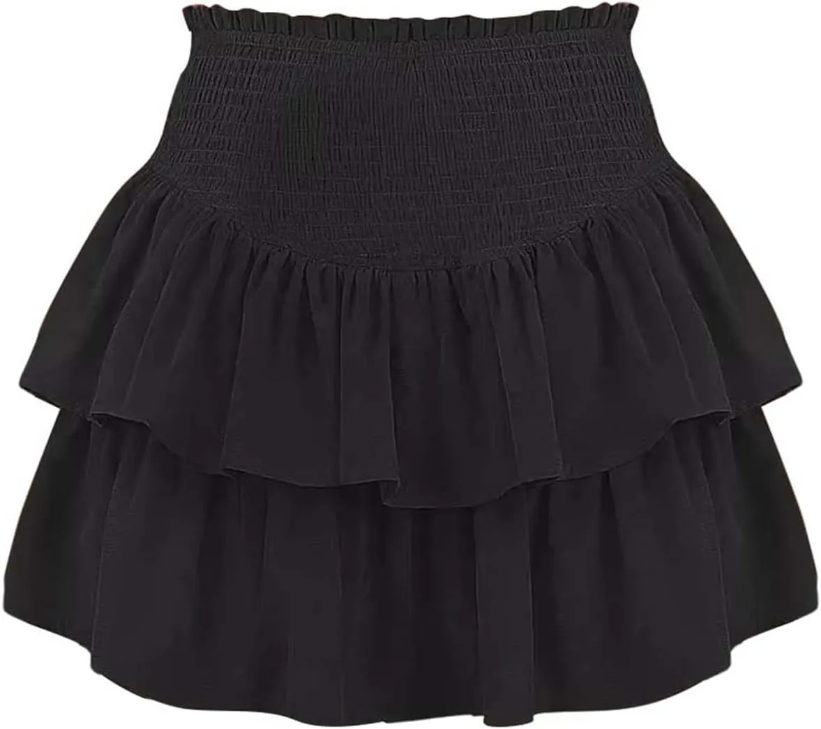 Mini Skirt for Women Fashion Stylish Ruffle Hem High Waist Tummy Control Trendy Y2K Hot Skirts for Summer Clubwear