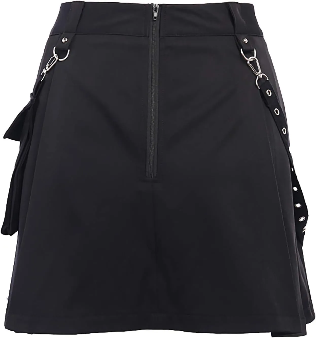 Mini Skirt for Women Girls Streewear Skirt Pleated High Waist Women Belt Irregular Punk Gothic Style A-line Skirt