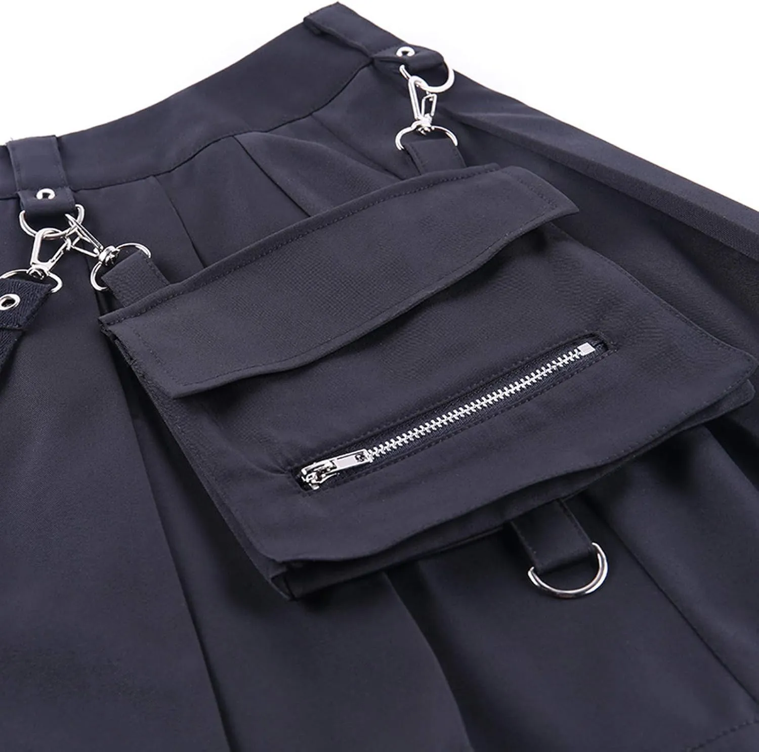 Mini Skirt for Women Girls Streewear Skirt Pleated High Waist Women Belt Irregular Punk Gothic Style A-line Skirt