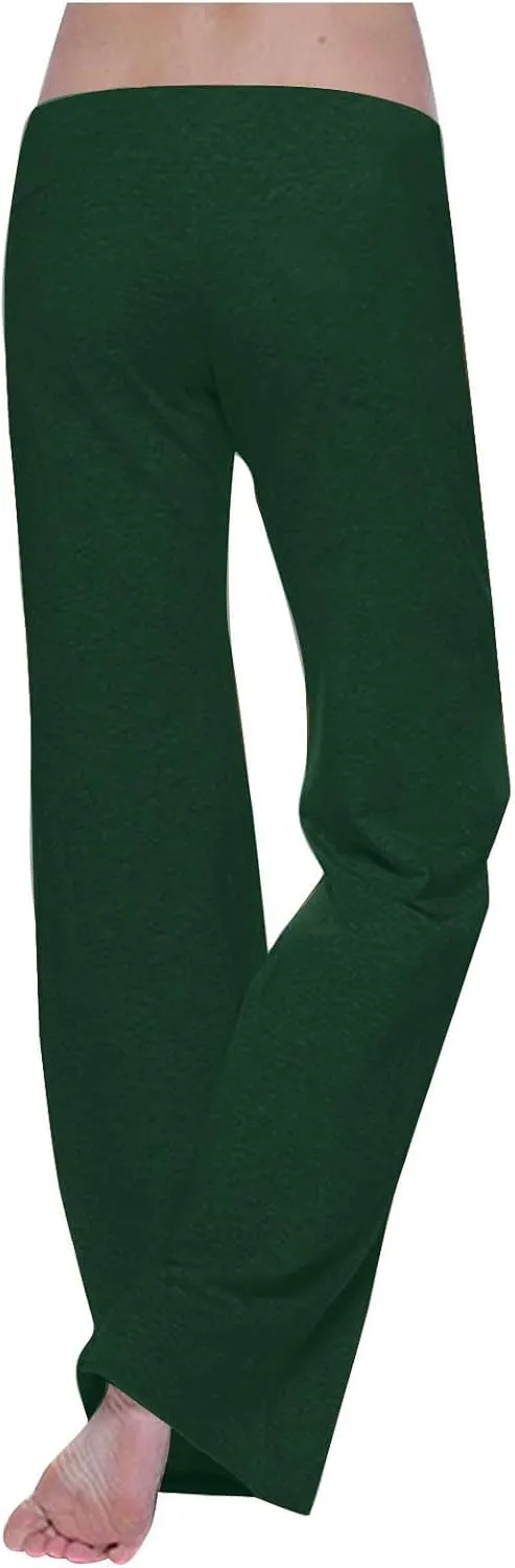 Mzkdieey Women's Wide Leg Yoga Pants Casual Drawstring Sweatpants Baggy Comfy Lounge Pants Pajama Bottoms with Pockets