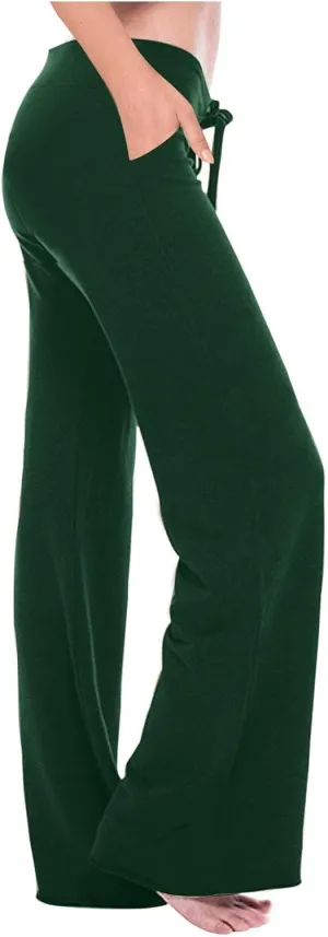 Mzkdieey Women's Wide Leg Yoga Pants Casual Drawstring Sweatpants Baggy Comfy Lounge Pants Pajama Bottoms with Pockets