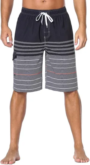 Nonwe Men's Beachwear Board Shorts Quick Dry with Mesh Lining Swim Trunks