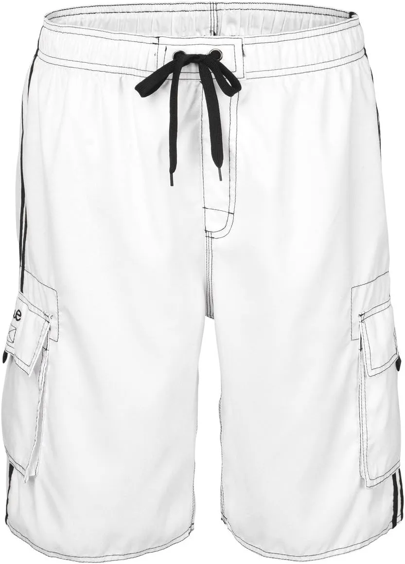 Nonwe Men's Beachwear Board Shorts Quick Dry with Mesh Lining Swim Trunks