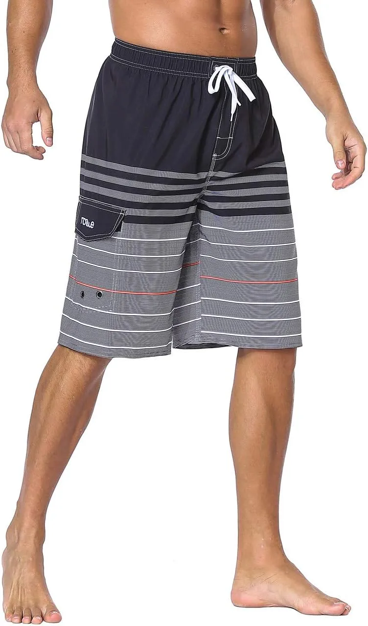 Nonwe Men's Beachwear Board Shorts Quick Dry with Mesh Lining Swim Trunks