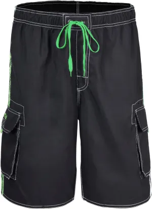 Nonwe Men's Beachwear Board Shorts Quick Dry with Mesh Lining Swim Trunks