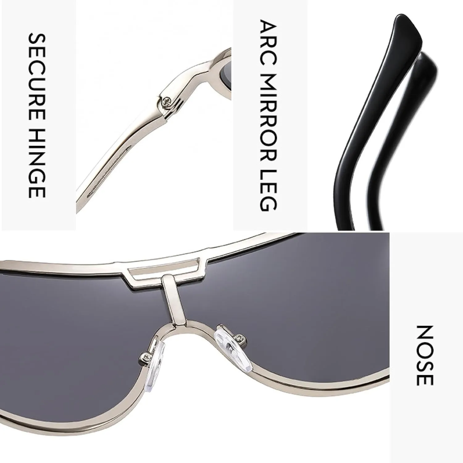 One Piece Sunglasses for Women Men Trend Luxury Outdoor Sports Sun Glasses Uv400