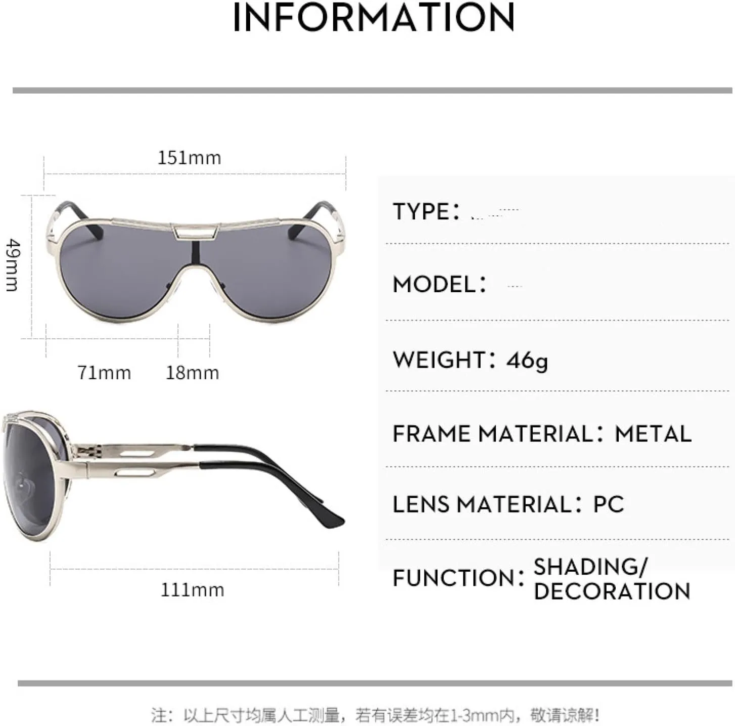 One Piece Sunglasses for Women Men Trend Luxury Outdoor Sports Sun Glasses Uv400