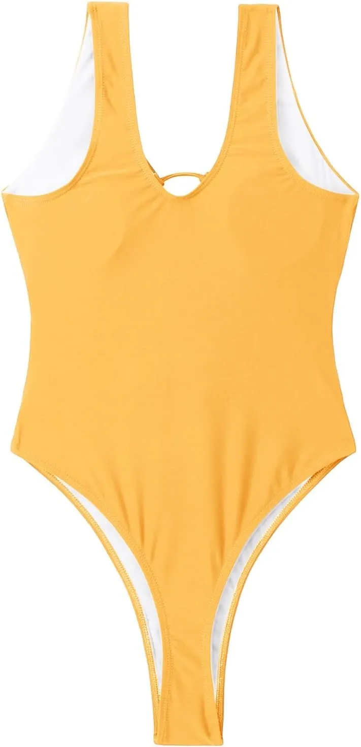 One Piece Swimsuit Women Tummy Control Bathing Suit Full Coverage Swimsuit V Neck Criss Cross Push up Swimwear