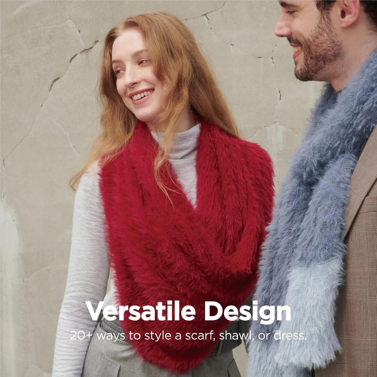 ONE Scarf: Faux Fur Infinity Scarfs or Shawl Wraps for Women Winter Warm, Soft & Fluffy Scarf in Gift Box