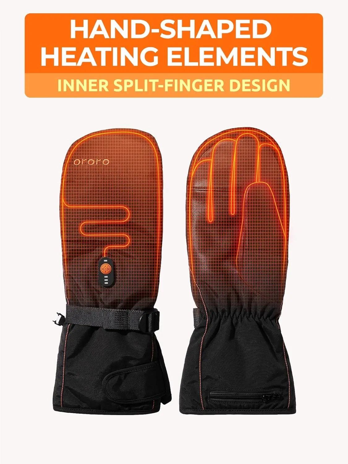 ORORO Heated Mittens for Women Men Heated Gloves (Charger Not Included)