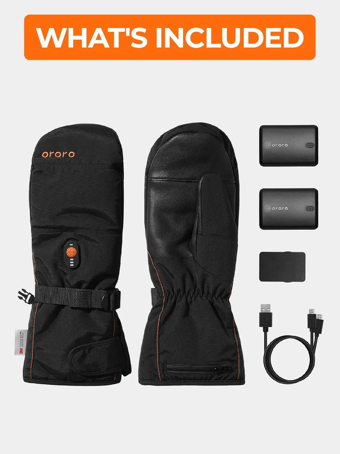 ORORO Heated Mittens for Women Men Heated Gloves (Charger Not Included)