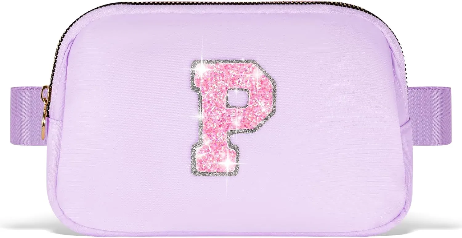 Party Favors Bags for Kids 8-12 4-8,Party Gift Bags for Girls Teens,Party Accessories,Belt Bag Waist Packs Fanny Pack Crossbody Bags for Women Girls | Lavender,Initial P