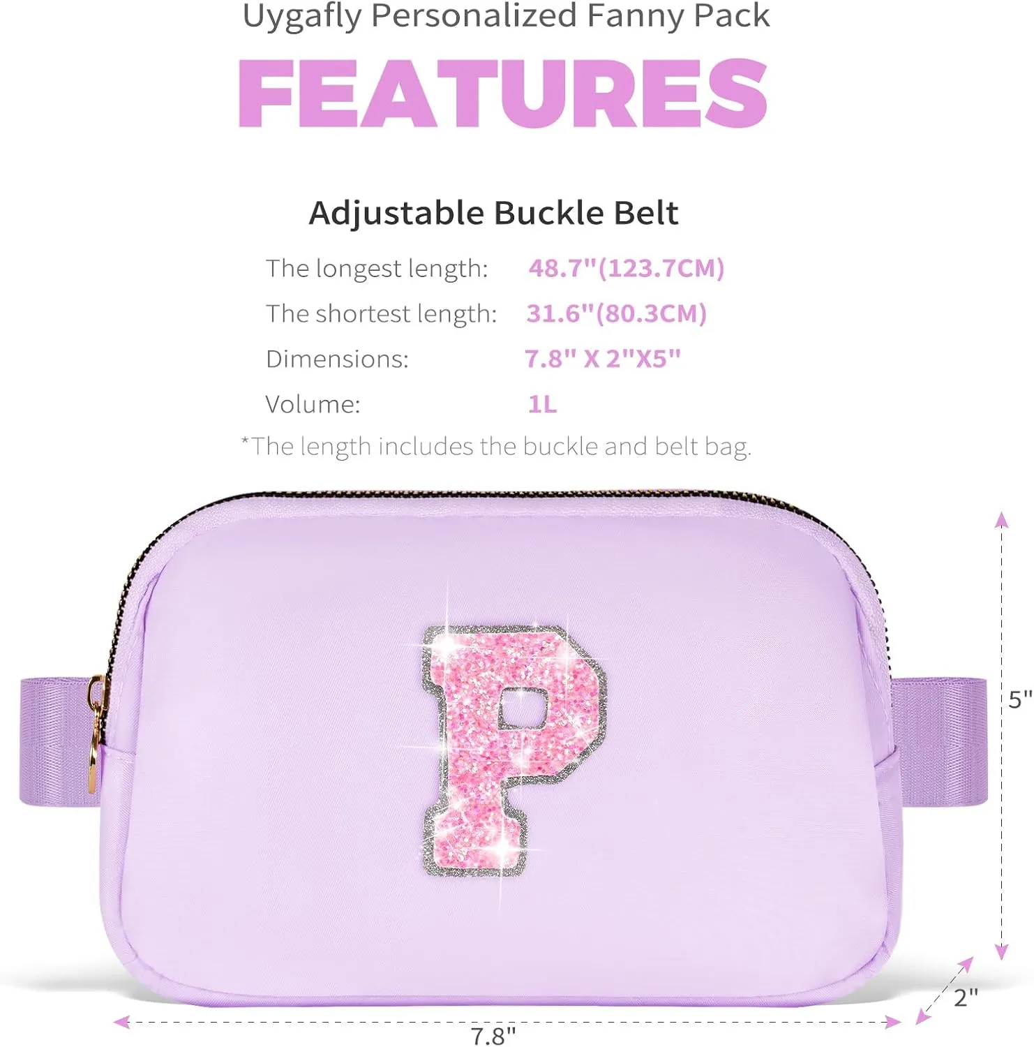 Party Favors Bags for Kids 8-12 4-8,Party Gift Bags for Girls Teens,Party Accessories,Belt Bag Waist Packs Fanny Pack Crossbody Bags for Women Girls | Lavender,Initial P