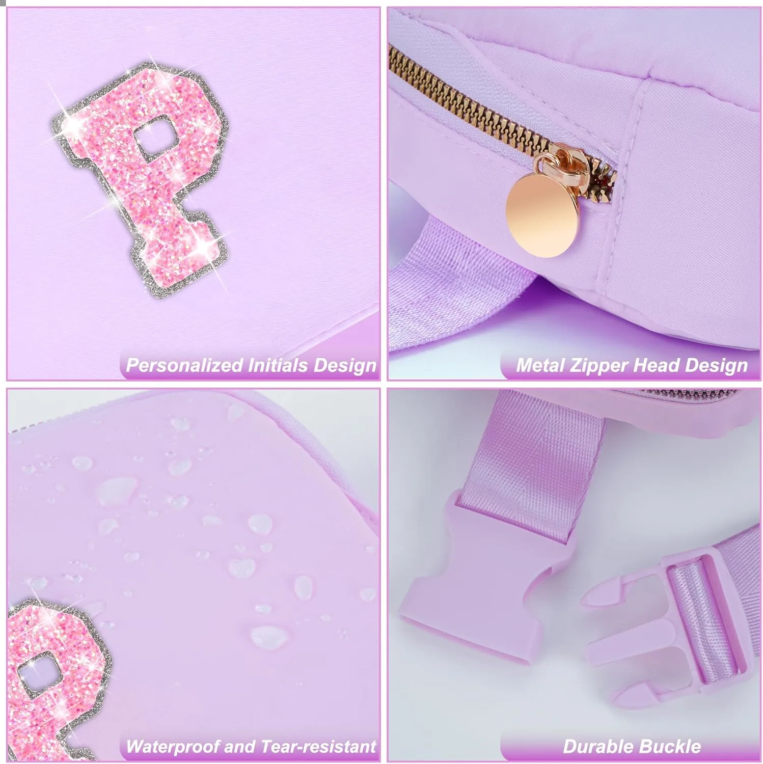 Party Favors Bags for Kids 8-12 4-8,Party Gift Bags for Girls Teens,Party Accessories,Belt Bag Waist Packs Fanny Pack Crossbody Bags for Women Girls | Lavender,Initial P