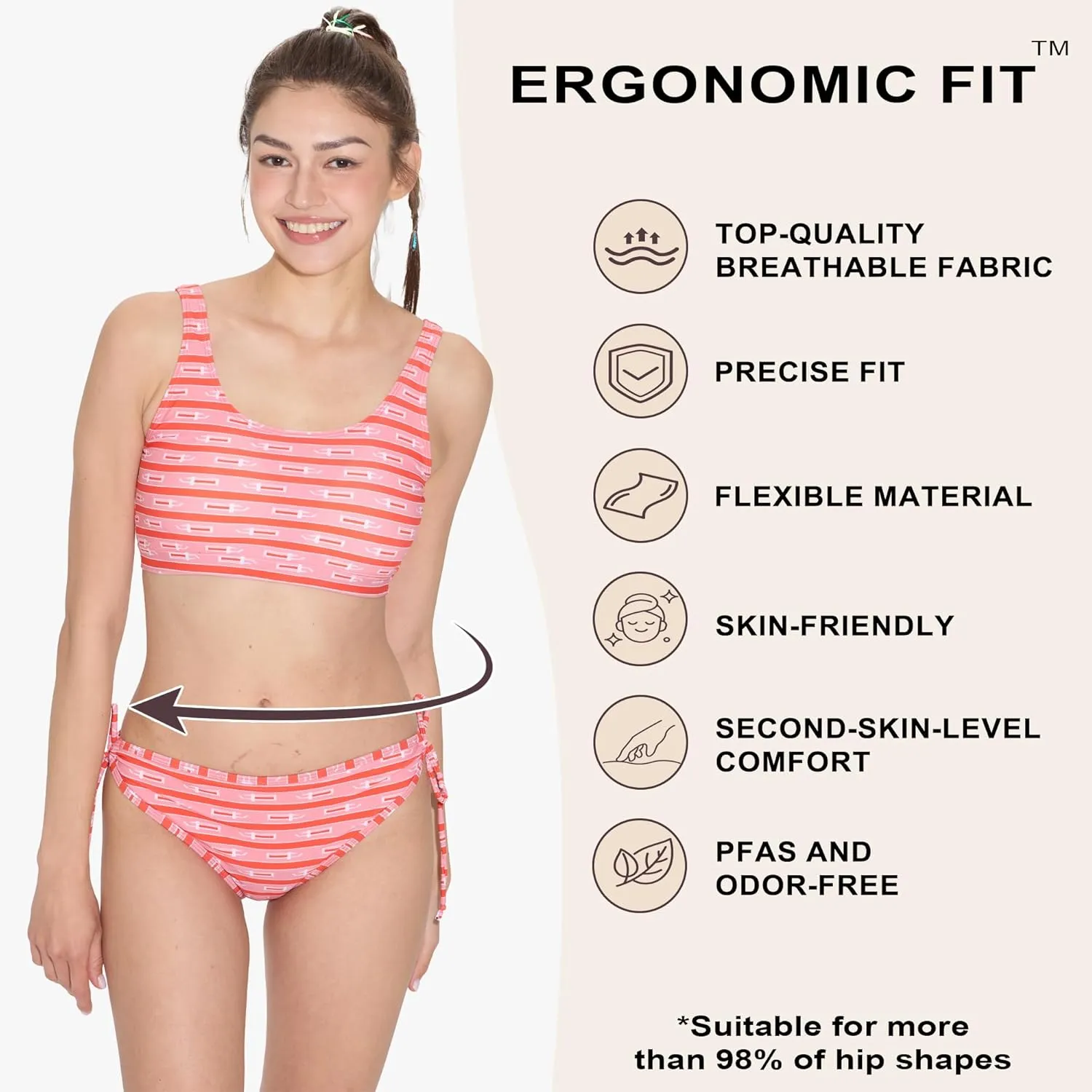 Period Swimwear for Teens One Piece Ultra-Thin Quick-Dry Leakproof Menstrual Swimsuit