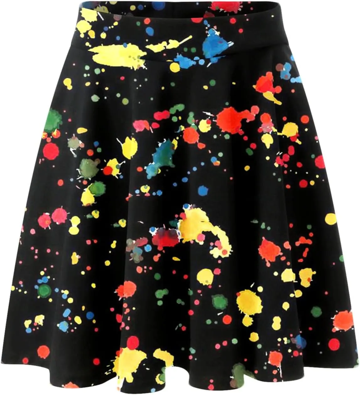 Pleated Skirts Womens Classic Daily Elegant Casual Mini Skirt Elastic High Waist Skirt Floral Print Skirts for