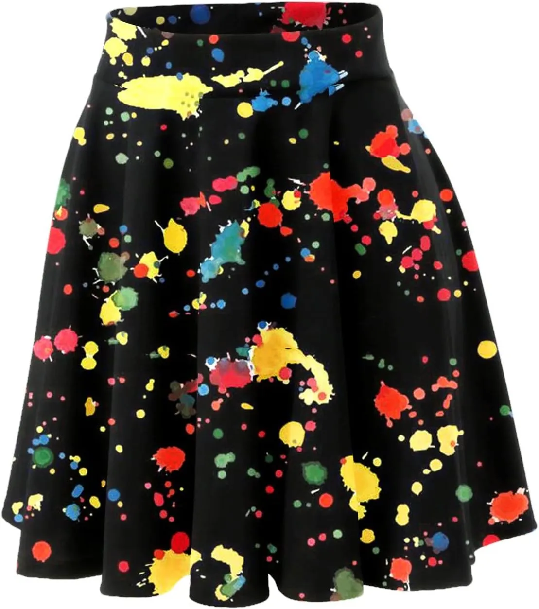 Pleated Skirts Womens Classic Daily Elegant Casual Mini Skirt Elastic High Waist Skirt Floral Print Skirts for