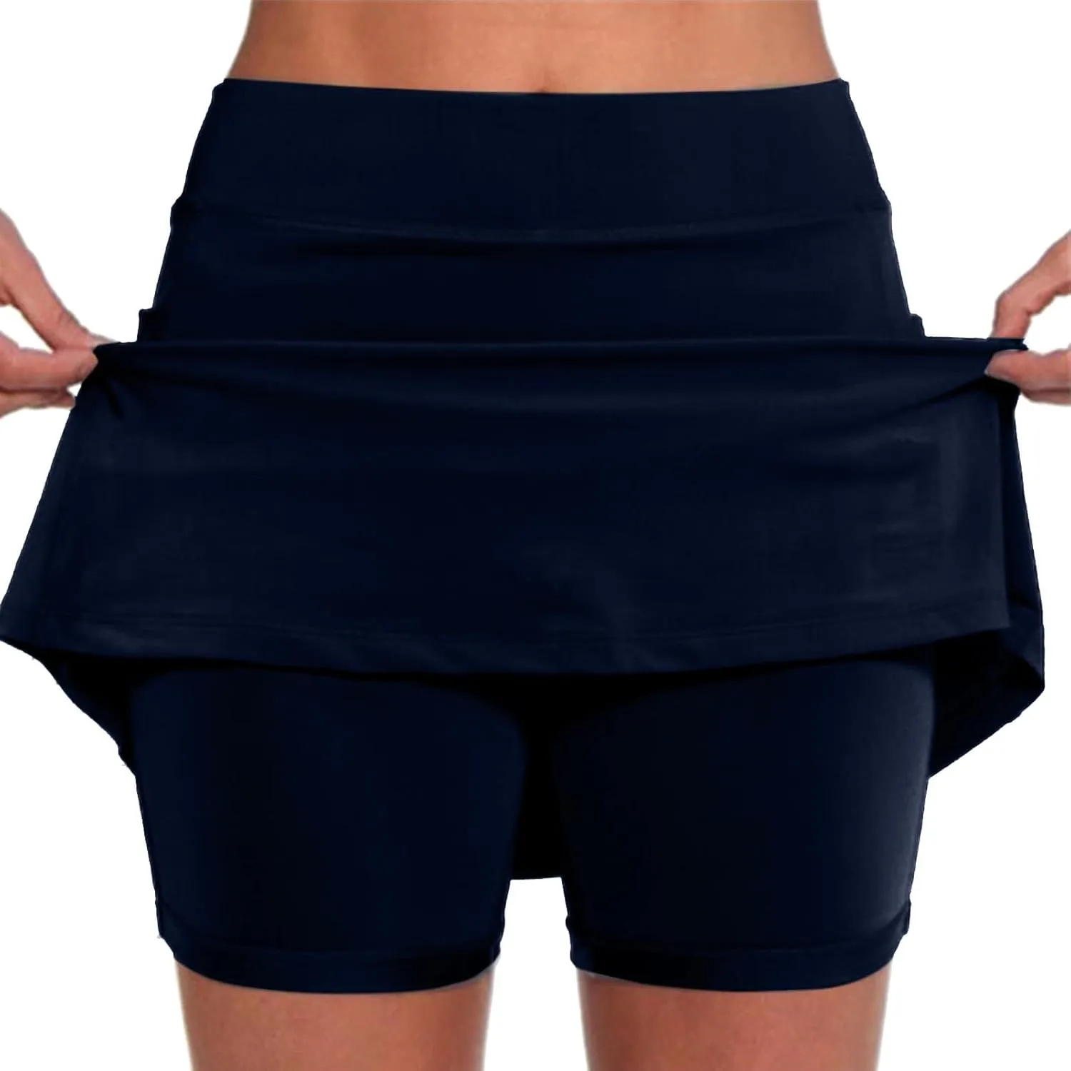 Plus Size Skorts for Women Tummy Control High Waisted Athletic Tennis Golf Skirts with Shorts Pockets Biker Shorts