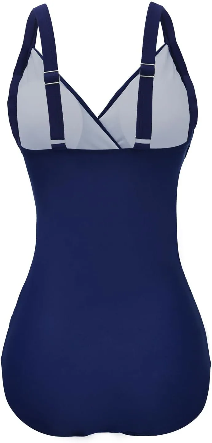 PTOLOCIF Bathing Suit for Women One Piece Color Block Swim Suits Cutout Sexy Bathing Suit Slimming Tie Back Swimwear