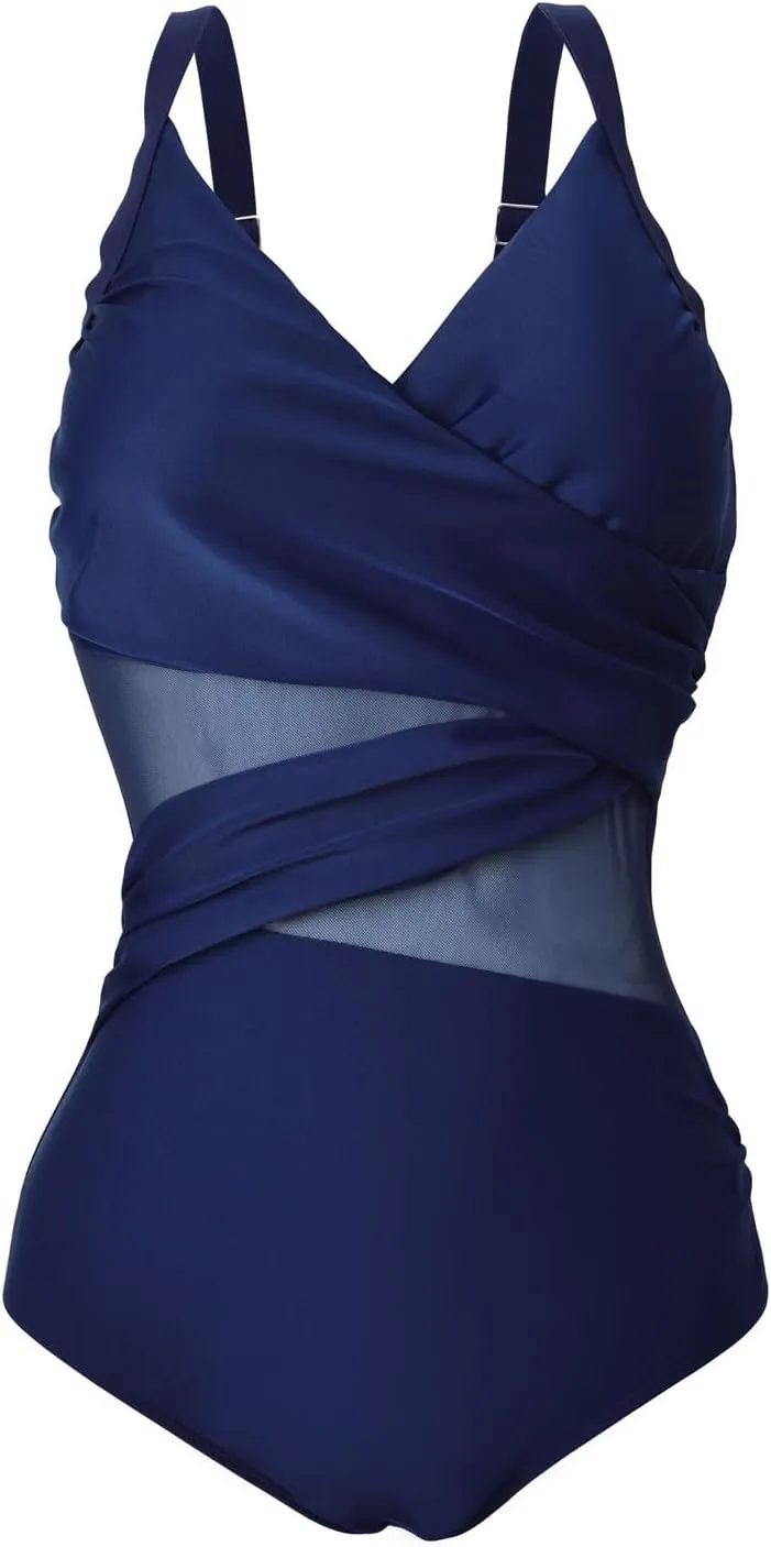PTOLOCIF Bathing Suit for Women One Piece Color Block Swim Suits Cutout Sexy Bathing Suit Slimming Tie Back Swimwear