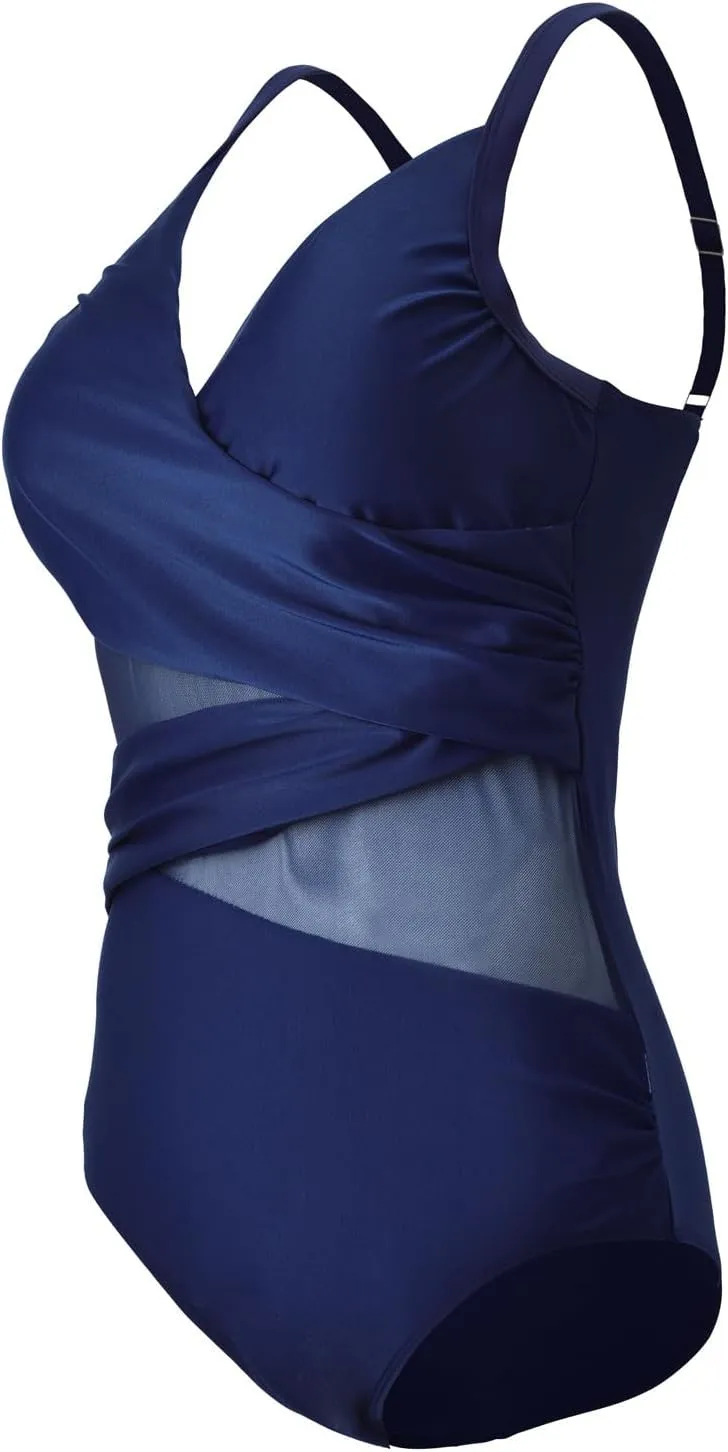 PTOLOCIF Bathing Suit for Women One Piece Color Block Swim Suits Cutout Sexy Bathing Suit Slimming Tie Back Swimwear