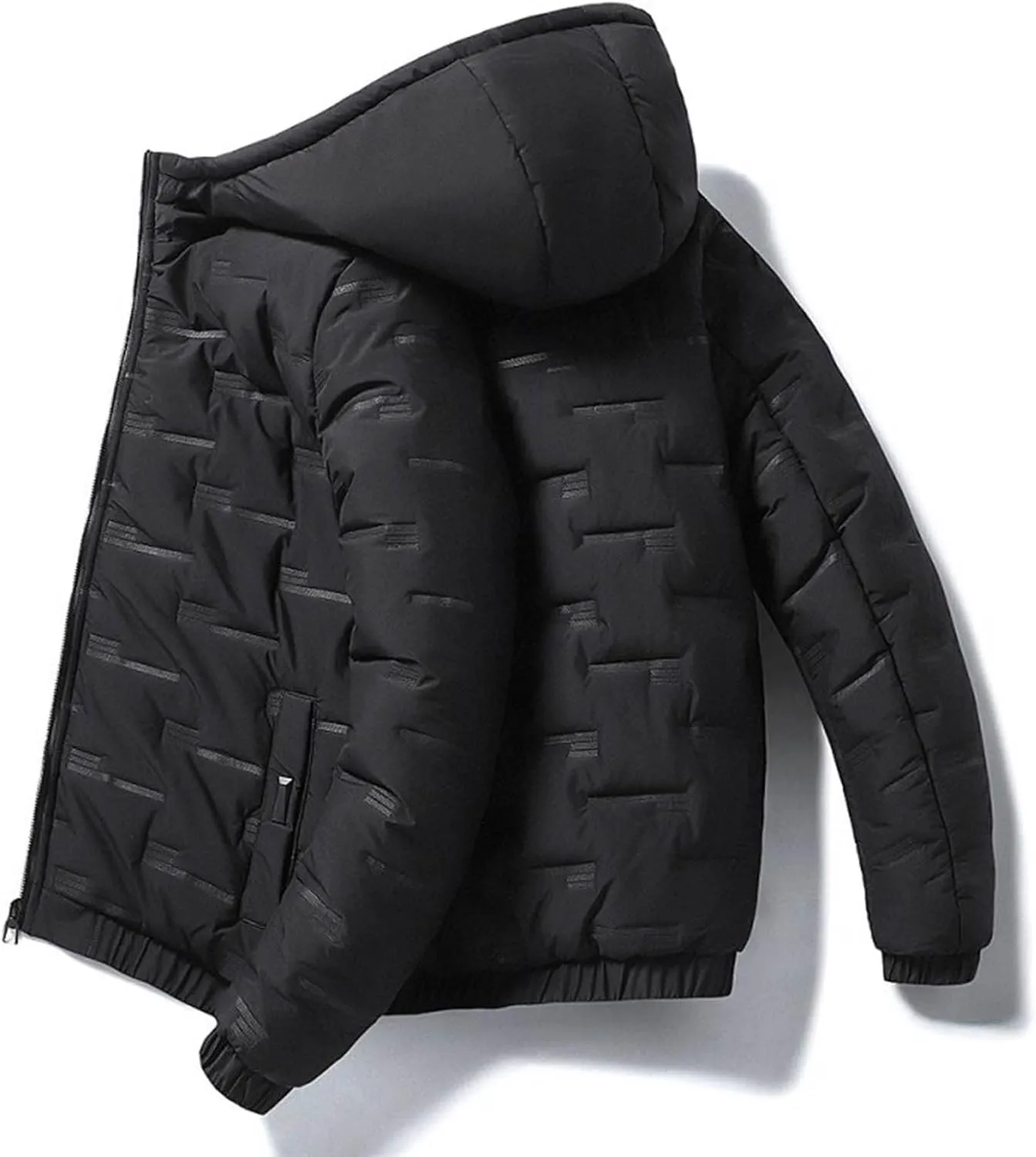 Puffer Jackets for Men Winter Hooded Coats Quilted Down Parkas Jackets Thicken Bubble Overcoats with Pocket Warm Coat