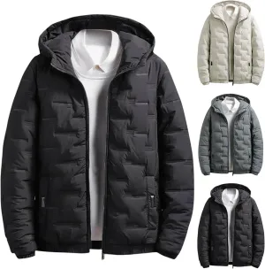 Puffer Jackets for Men Winter Hooded Coats Quilted Down Parkas Jackets Thicken Bubble Overcoats with Pocket Warm Coat
