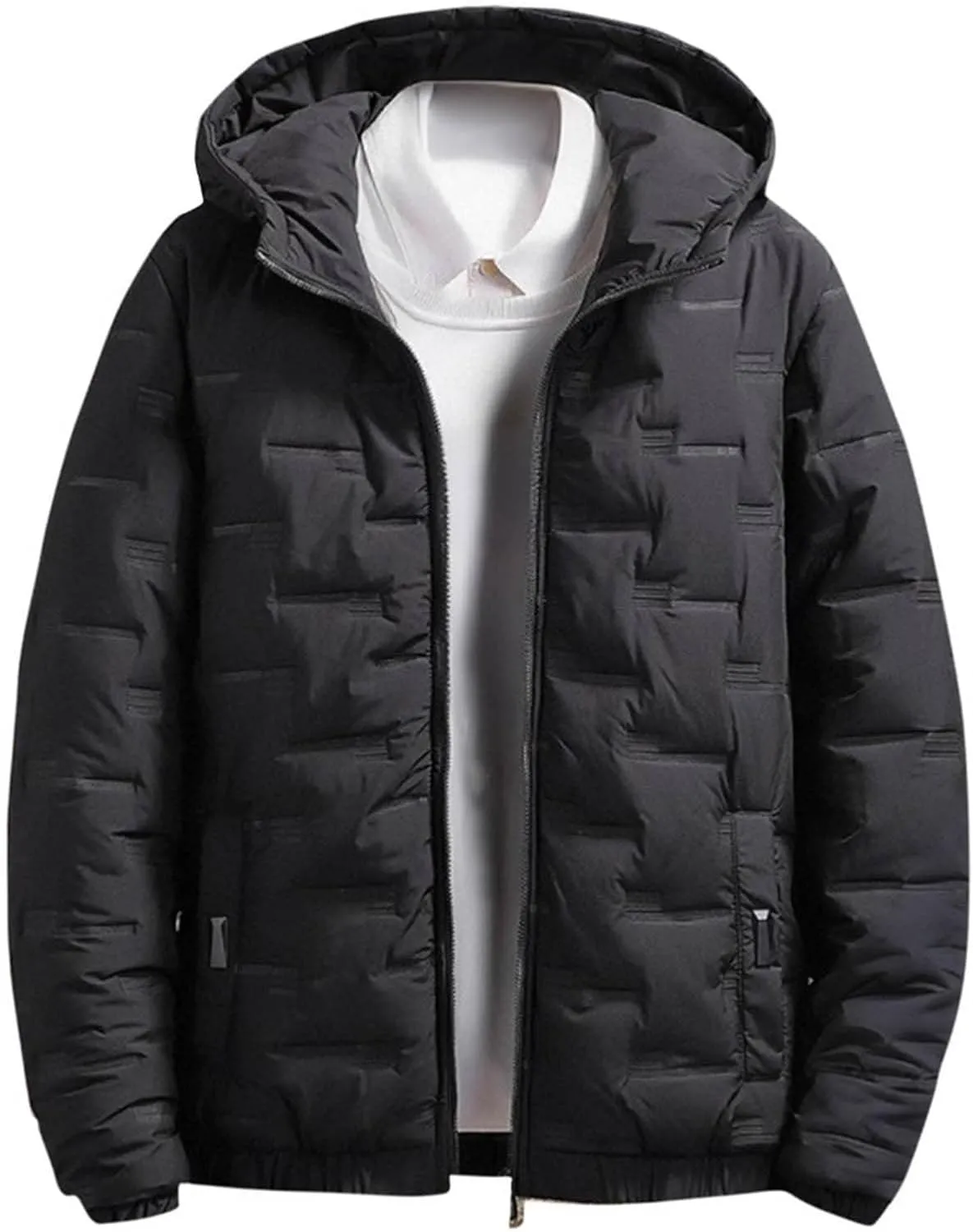 Puffer Jackets for Men Winter Hooded Coats Quilted Down Parkas Jackets Thicken Bubble Overcoats with Pocket Warm Coat