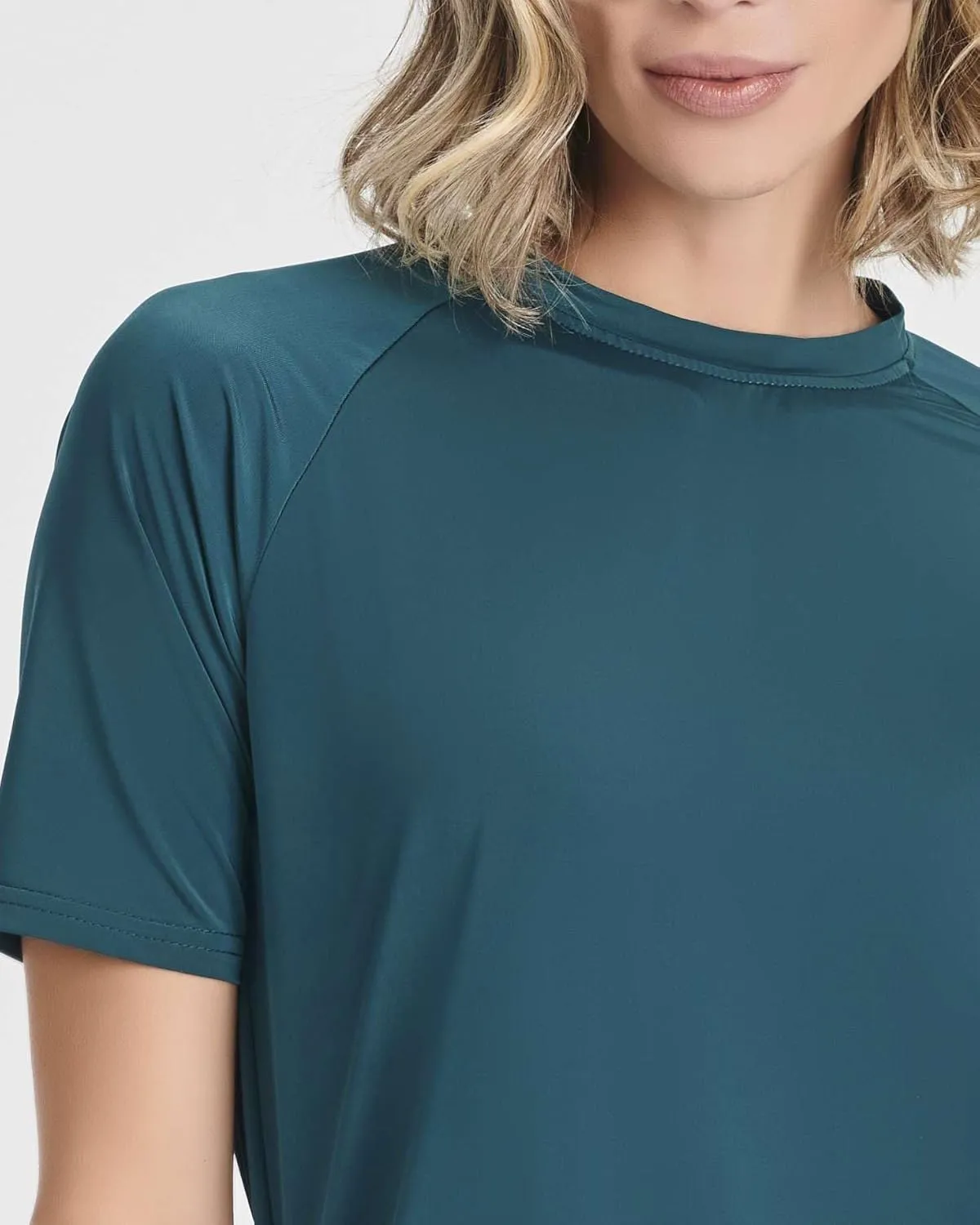 Real Essentials 4 Pack: Women's UPF Short Sleeved Active Rashguard & UV Sun Protection Swimsuit Top (Availabe in Plus Size)