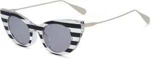 Retro Cat Eye Stripe Sunglasses Fashion Men Women Shades Uv400 Vintage Glasses