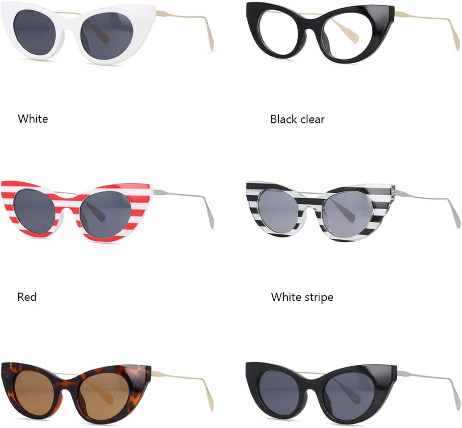 Retro Cat Eye Stripe Sunglasses Fashion Men Women Shades Uv400 Vintage Glasses