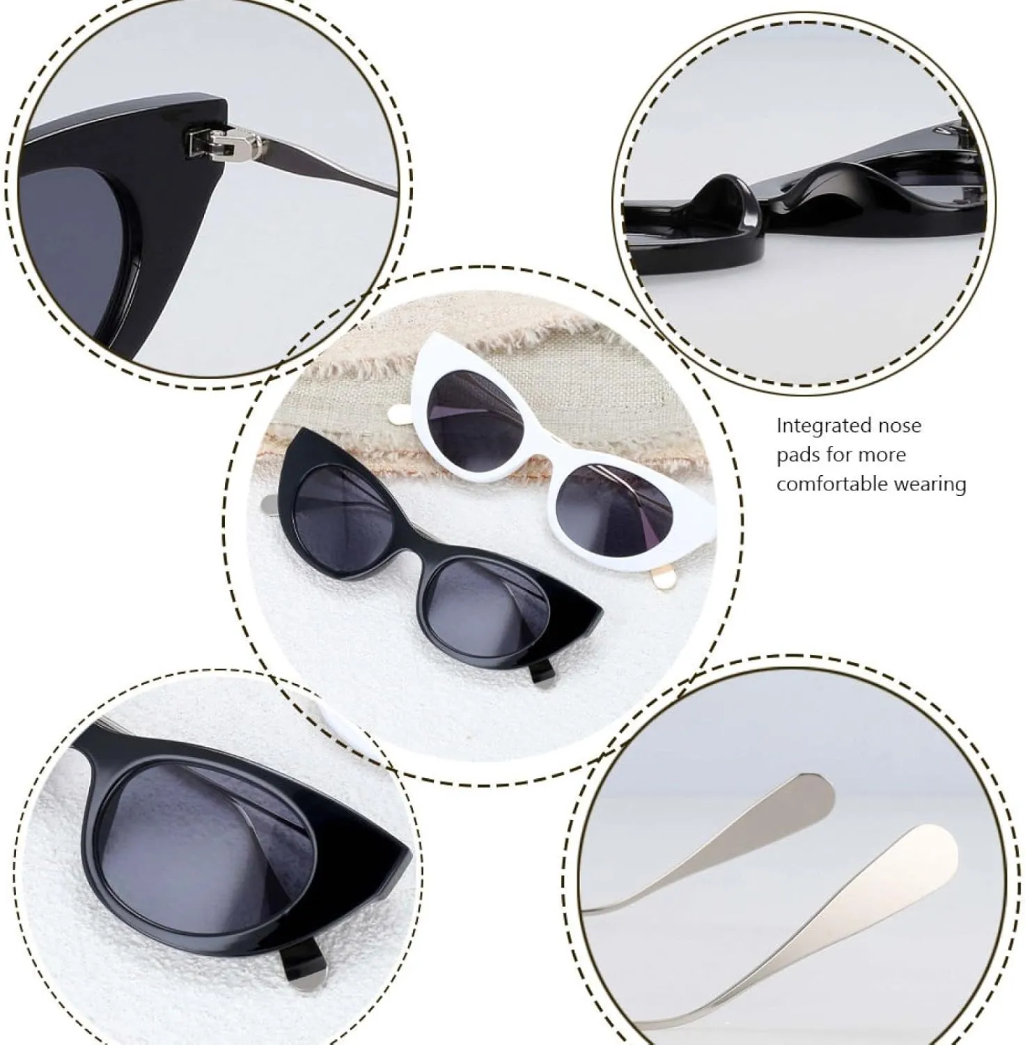 Retro Cat Eye Stripe Sunglasses Fashion Men Women Shades Uv400 Vintage Glasses