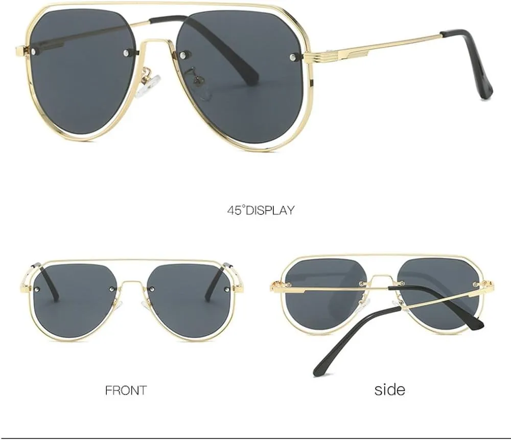Retro Punk Round Sunglasses For Women Men Vintage Driving Hollow Out Metal Frame Sun Glasses Shades UV400 Eyeglasses