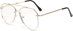 Retro Round Sunglasses for Men Women Luxury Metal Vintage Mirror Polygonal Gold Tea Sun Glasses Uv400