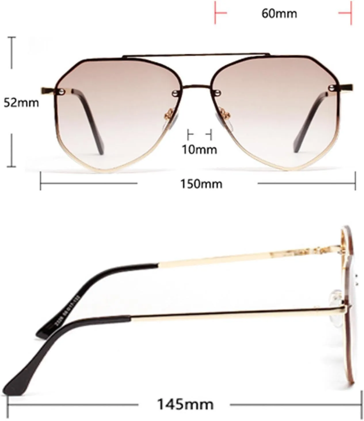 Retro Round Sunglasses for Men Women Luxury Metal Vintage Mirror Polygonal Gold Tea Sun Glasses Uv400